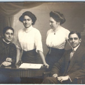 1912 Greek Family The Oeconomides RPPC Real Photo Herm Tietz Munich Germany A138