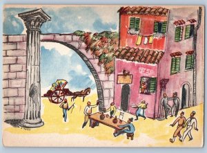 1910 Italy Vintage Postcard Compliments American Red Cross Service Clubs WWII