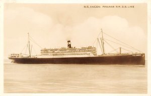 S.S Ancon  Panama, Real Photo S.S Ancon , Panama Railroad Steamship Line View...