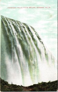 American Falls Below Niagara Falls Waterfall Antique Divided Back Postcard 