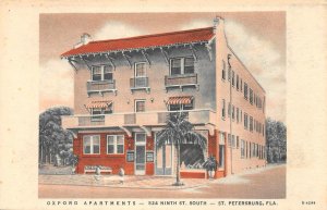 OXFORD APARTMENTS St. Petersburg, Florida c1940s RARE Vintage Postcard