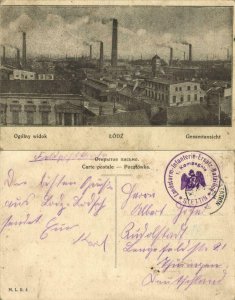 poland, ŁÓDŹ LODZ, Ogólny Widok, General View (1915) Postcard