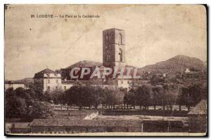 Lodeve - the Park and the Cathedral - Old Postcard