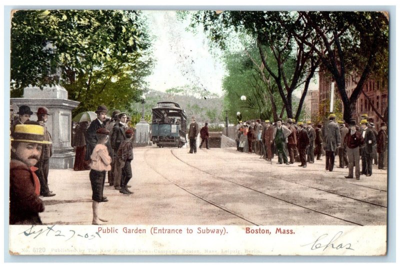 1905 Public Garden (Entrance to Subway) Boston Massachusetts MA Postcard