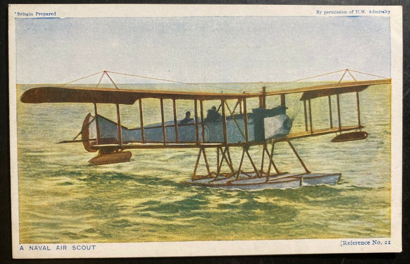 Mint England Early Aviation Color Picture Postcard A Naval Air Scout 