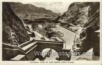 General View of the Tanks Aden Republic of Yemen Writing on back 