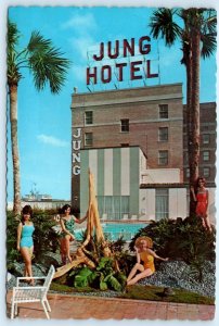 NEW ORLEANS, LA ~ Bathing Beauties JUNG HOTEL Rooftop Pool 1970s~ 4x6 Postcard