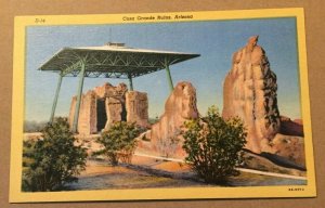 VINTAGE LINEN POSTCARD CASA GRANDE RUINS, ARIZONA