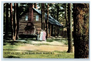 1907 Ye Old Log Cabin In The Grove Beach New York NY Posted Antique Postcard