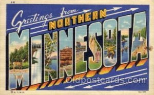 Northern Minnesota Large Letter Town 1946 light crease left top corner tip, p...