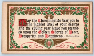 Lincoln Nebraska NE Postcard Christmas Poem John Kendrick Bangs Berries 1911