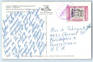 Costa Rica Postcard Ruins of Old Colonial Church at Ujarras c1950's Vintage