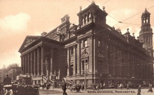 Vintage Postcard Royal Exchange Building Manchester England UK Structure