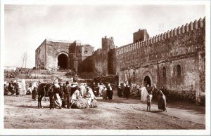postcard rppc Morocco - Rabat - Entrance of the Oudaias