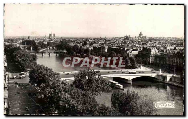 Old Postcard Paris La Pointe de la Cite and Bridges