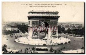 Old Postcard Paris Arc de Triomphe and the place of the & # 39etoile