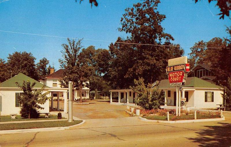 Shelbyville Tennessee birds eye view Blue Ribbon Motor Court vintage pc Z21395