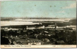 Aerial View Looking West, Quincy IL Vintage Postcard R40