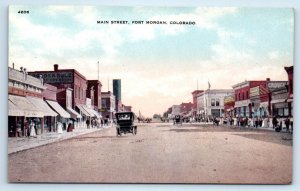 FORT MORGAN, Colorado CO ~ MAIN STREET Scene ca 1910s Morgan County Postcard 