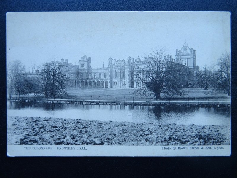 Liverpool KNOWSLEY HALL The Colonnade c1906 Postcard by Brown Barnes & Bell