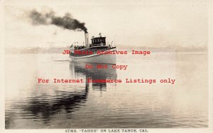 CA, Lake Tahoe, California, RPPC, Steamer Tahoe, September 1930