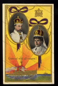 ROY593 - King George V - 1911 gold trim Coronation Souvenir - Postcard