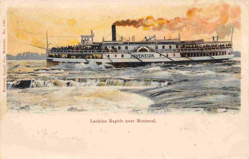 Steamer Sovereign Lachine Rapids Montreal Quebec Canada 1905 postcard