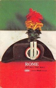 Belgian World Airways Rome Italy Flag Travel Advertising Postcard AA46881