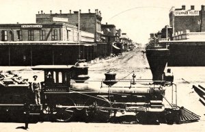 Central Pacific RR - Train at J St., Old Sacramento. Series 1 (1984 Repro)