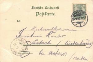 U M oberhalb HEIDELBERG GERMANY-KOHLHOF HOTEL-POSSET'S LUST-1900 PSTMK POSTCARD