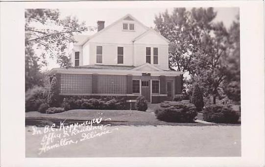 Illinois Hamilton Dr B C Kappmeyer Office &  Residence Real Photo RPPC