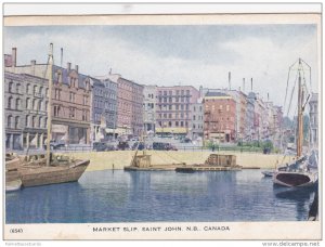 Boats Docked at Market Slip, St. John, New Brunswick, Canada 1949