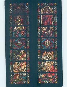 Pre-1980 card STAINED-GLASS WINDOW AT CHURCH Springfield - Near Dayton OH G3513