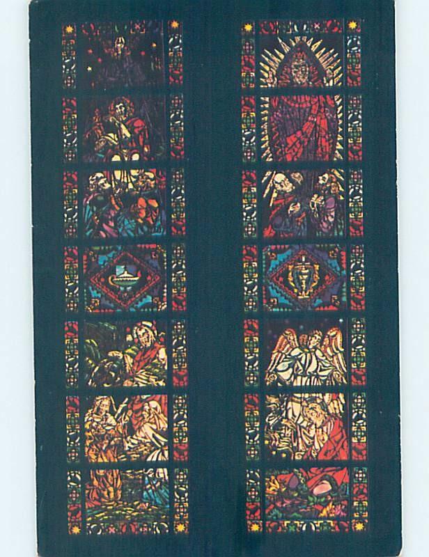 Pre-1980 card STAINED-GLASS WINDOW AT CHURCH Springfield - Near Dayton OH G3513