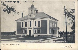 Rowley Massachusetts MA Town Hall c1900s-10s Postcard