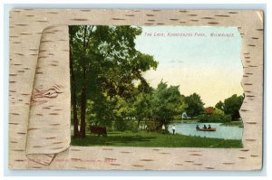 1908 The Lake Kosciuszko Park Milwaukee Wisconsin WI Posted Antique Postcard 