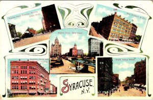 Syracuse, NY New York CITY VIEWS Street Scene~Theatre~Dey Bros ca1910's Postcard