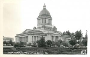 Olympia Washington~State Capiol~Legislative Building~1940s Cars In Front~RPPC