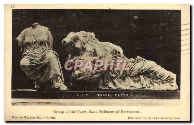 Old Postcard Group of the Fates East Pediment of the Parthenon