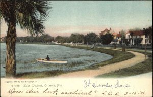 Orlando Florida FL Lake Boat Rotograph 1900s-1910s Postcard