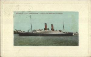 Bermuda Steamship SS Bermudian c1910 USED Postcard Bermuda Cover