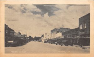 G55/ Hearne Texas Postcard c1930s Fourth Street Stores Autos 3