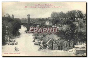 Old Postcard Orthez Les Rives Du Gave And Old Bridge