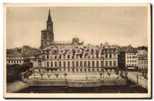 Old Postcard Strasbourg Bas Rhin Rohan Palace and the Cathedral