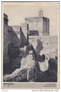 Torre De La Vela, Alhambra, Granada (Andalucia), Spain, PU-1920