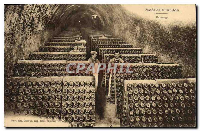 Postcard Folklore Old Vine Wine Harvest Champagne Moet & Chandon Remuage