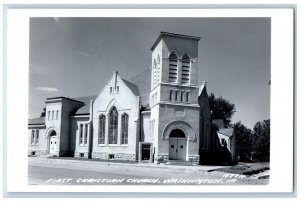 Washington Kalona Iowa IA Postcard RPPC Photo First Christian Church c1940's