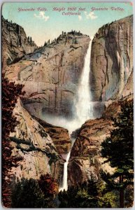 Yosemite Falls Height 2600 Feet Yosemite Valley California Attractions Postcard