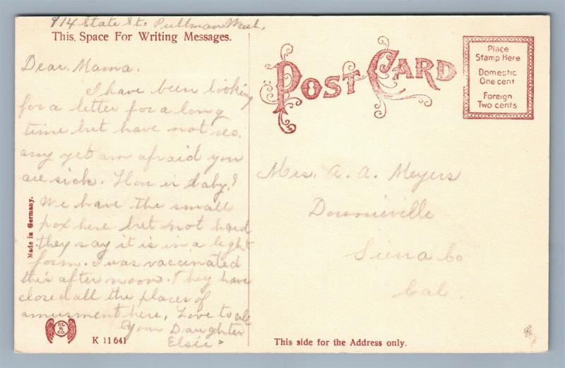 PULLMAN WA W.S.C. ADMINISTRATION BUILDING ANTIQUE POSTCARD