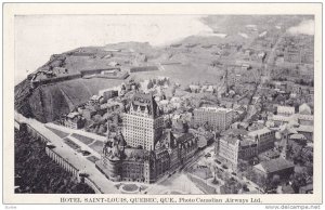 Air view of Hotel Saint-Louis, Quebec, Canada, 40-60s